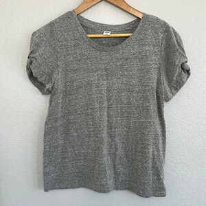Old Navy Top Gray Knotted Short Sleeve